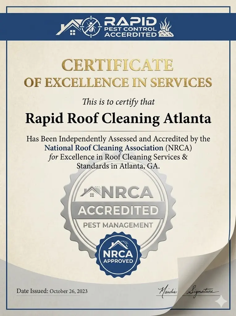 roof cleaning service certificate