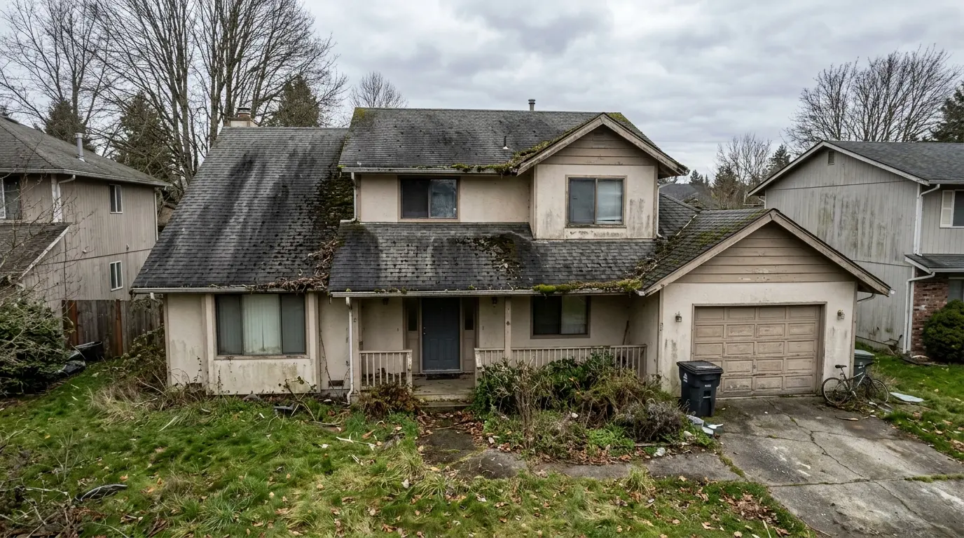 Dirty_suburban_house_202604252316 roof cleaning