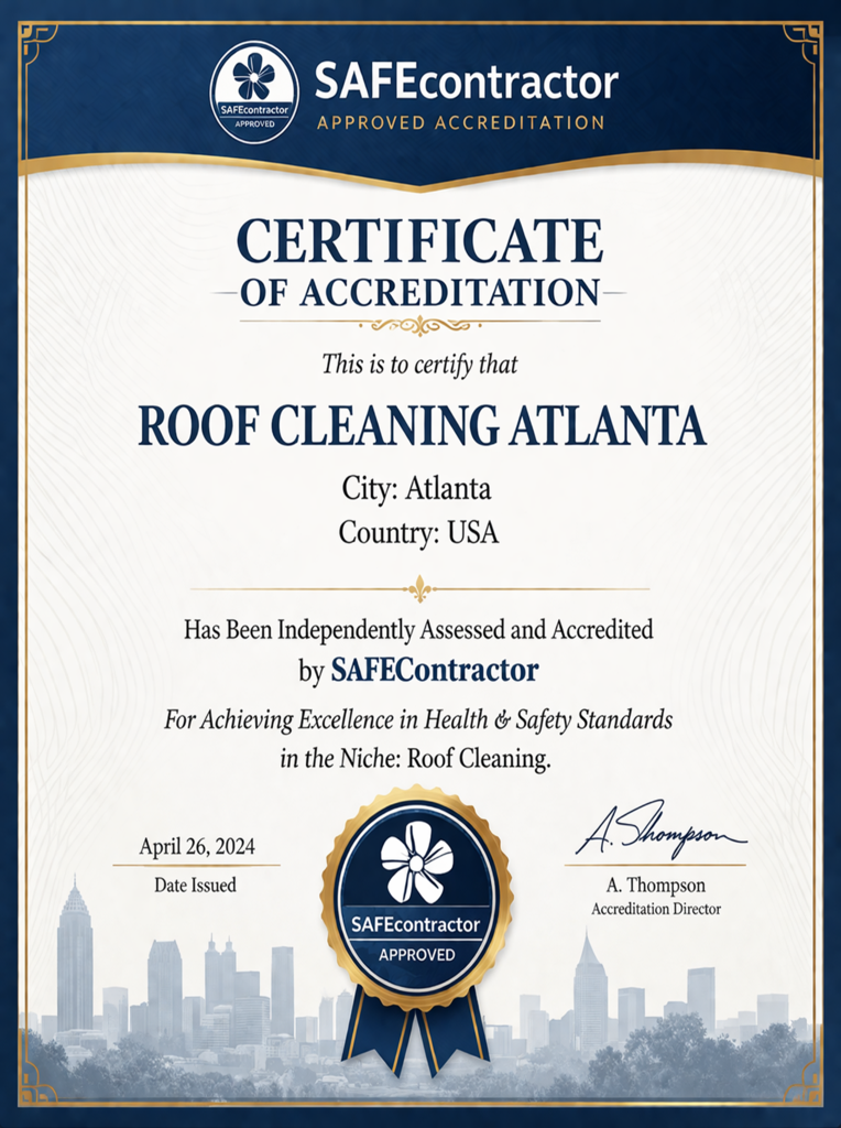 roof cleaning service certificate